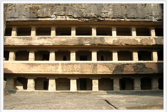 Three-storey rock-cut monasteries, Caves 11 and 12